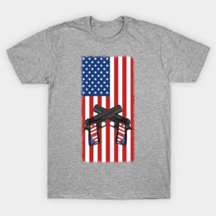 American Flag with Crossed Pistols 2nd Amendment T-Shirt